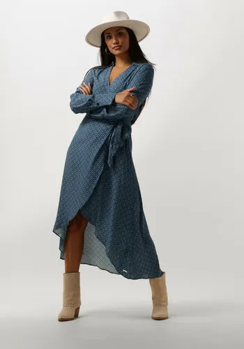 COLOURFUL REBEL Dames Kleedjes Lea Small Geo Wrap Midi Dress - Blauw