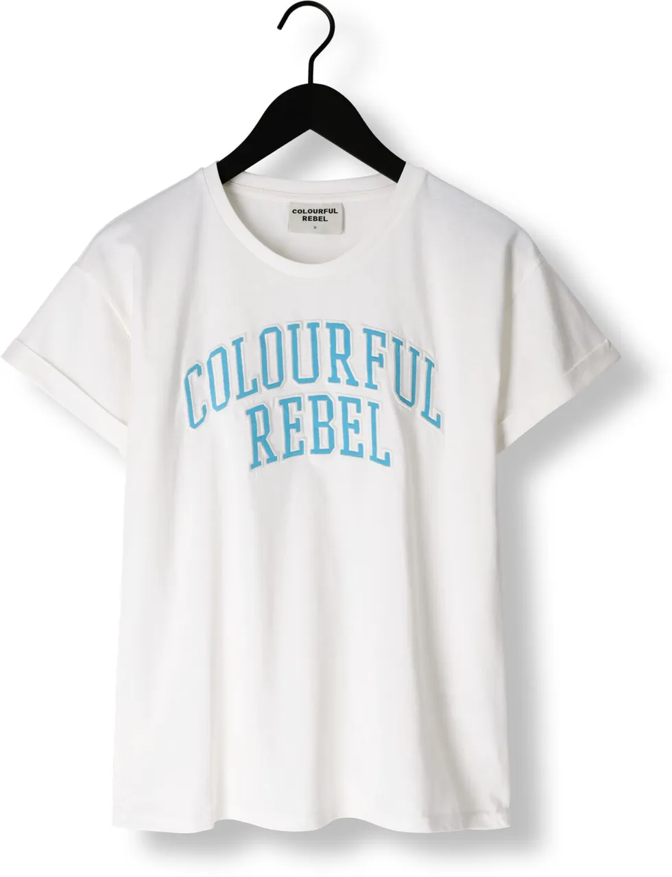 COLOURFUL REBEL Dames Tops & T-shirts Cr Patch Boxy Tee - Wit