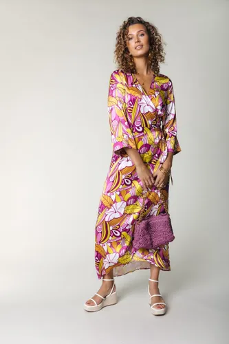 Colourful Rebel Lela Floral Wrap Maxi Dress LS - L