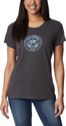 Columbia Daisy Days T Shirt Dames met Print - Outdoorshirt met Korte Mouwen - Zweetafvoerende Stof - Grijs