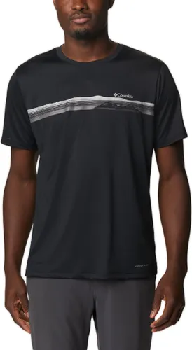 Columbia Hike T Shirt Heren met Print - Outdoorshirt met Korte Mouwen - Zweetafvoerende Stof - Zwart
