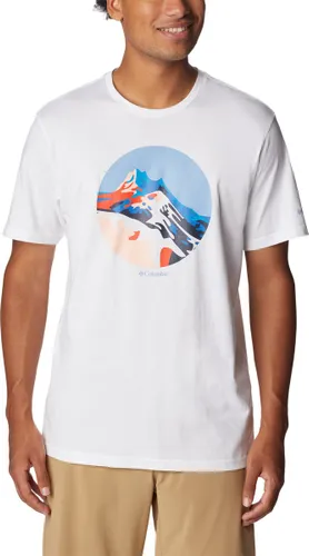 Columbia Path Lake T Shirt Heren met Print - Outdoorshirt met Korte Mouwen - Zweetafvoerende Stof - Wit