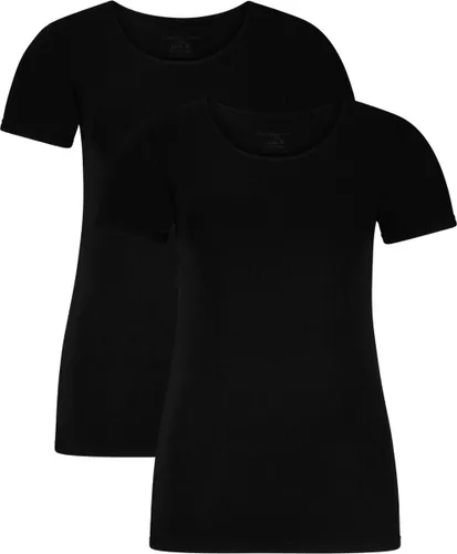 Comfortabel & Zijdezacht Bamboo Basics Kate - Bamboe T-shirts (Multipack 2 stuks) Dames - Korte Mouwen - Zwart - XXL