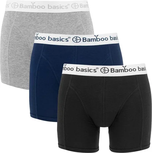 Comfortabel & Zijdezacht Bamboo Basics Rico - Bamboe Boxershorts Heren (Multipack 3 stuks) - Onderbroek - Ondergoed - Grijs, Navy & Zwart - M
