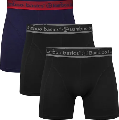 Comfortabel & Zijdezacht Bamboo Basics Rico - Bamboe Boxershorts Heren (Multipack 3 stuks) - Onderbroek - Ondergoed - Navy & Zwart - S