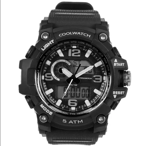 Coolwatch horloge CW.388 analoog/digitaal zwart