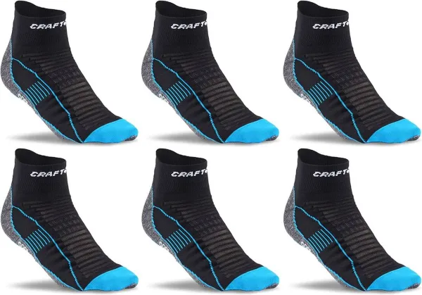 Craft - 6 pack - Cool Run Sock - Sportsokken - Unisex - Zwart met blauw