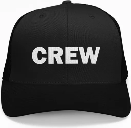 Crew Cap - Stijlvolle Zwarte Cap - Trendy CREW Cap - Black Caps - Met Klittenband - One