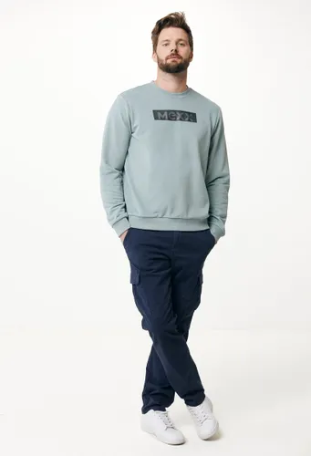 Crew Neck Sweater With Rubber Chest Mannen - Greyish Green