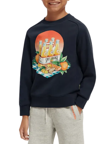 Crewneck artwork sweatshirt contains Organic Cotton - Maat 6 - Multicolor - Jongen - Trui - Scotch & Soda