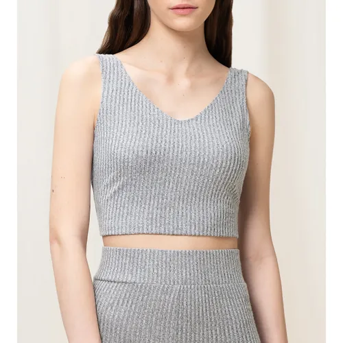 Crop top in recycled ribtricot Thermal