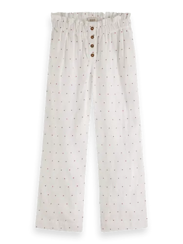 Cropped straight-leg mid-rise crinkle cotton pants - Maat 8 - Multicolor - Meisje - Broek - Scotch & Soda