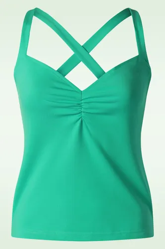 Cross Back top in turquoise