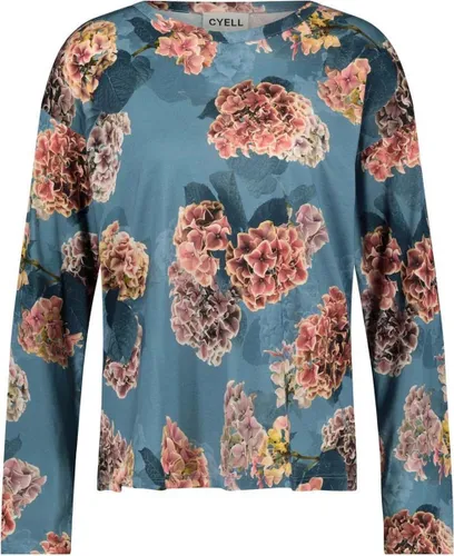 Cyell HORTUS DREAM dames pyjamatop lange mouwen - Blauwe bloemenprint