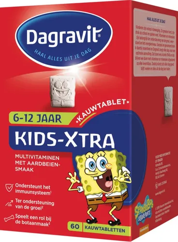 Dagravit Kids-Xtra Multivitamine Kauwtabletten Framboos
