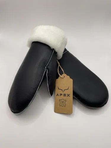 Dames en Heren Handschoenen - Premium kwaliteit %100 Schapenleer - Zwart- Winter - Extra warm
