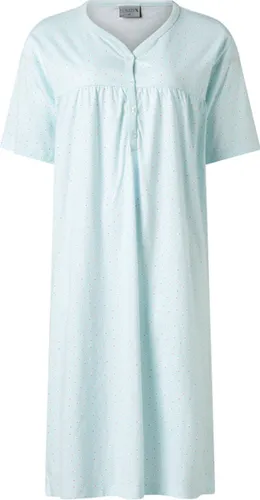 Dames nachthemd korte mouw van Lunatex 224160 in mint/blauw kleur