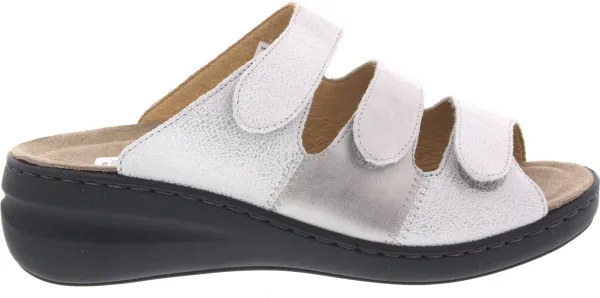 Dames Slippers Solidus 21154-20821 Serenity Spezial Off White Zilver