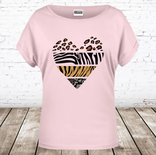 Dames T-shirt Panter hart roze - XS