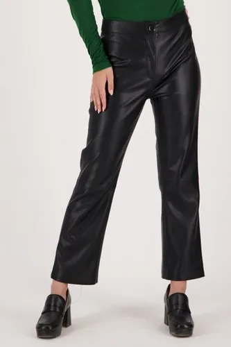 D'Auvry Zwarte broek met leather look