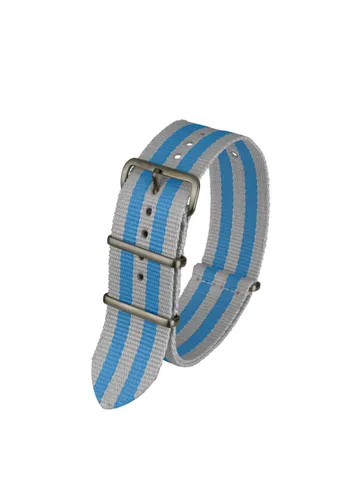 Davis - BNN3BGREY/BLUE-22 uniseks armband – nylon grijs