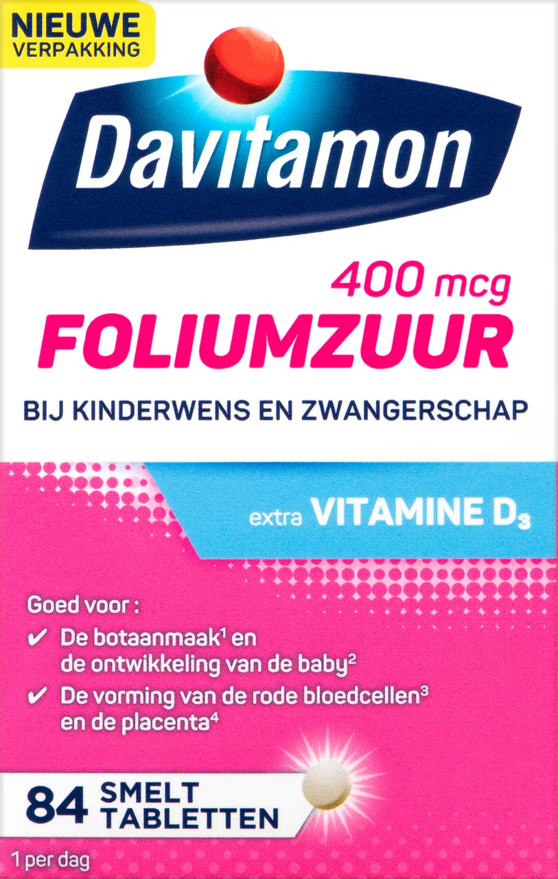 Davitamon Foliumzuur met Vitamine D3 Smelttabletten