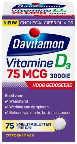 Davitamon VItamine D3 75 mcg Smelttablet