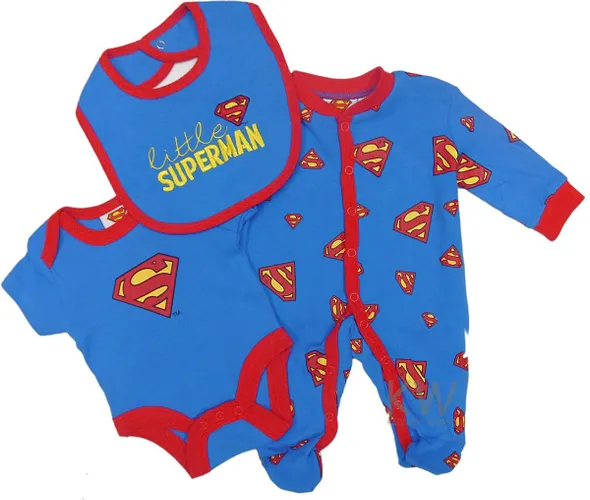 DC COMICS SUPERMAN - 3-delige Baby Geschenkset - Kledingset - Layette - Newborn