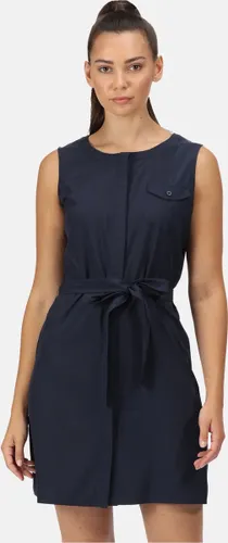 De Highton Stretch jurk met knoopsluiting - dames - waterafstotend - met tailleceintuur - Marine