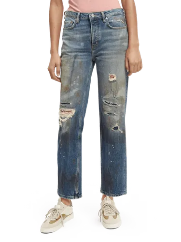 De Sky jeans met rechte pijpen en slijtage - Maat 29/32 - Multicolor - Vrouw - Jeans - Scotch & Soda