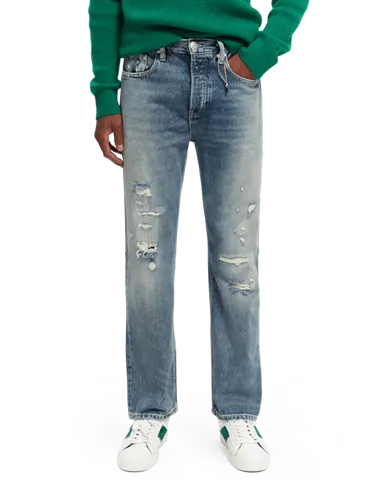 De Vert jeans met rechte pijpen en slijtage - Maat 32/32 - Multicolor - Man - Jeans - Scotch & Soda