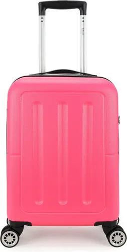 Decent Handbagage Harde Koffer / Trolley / Reiskoffer - 50 x 35 x 20 cm - Neon-Fix - Roze