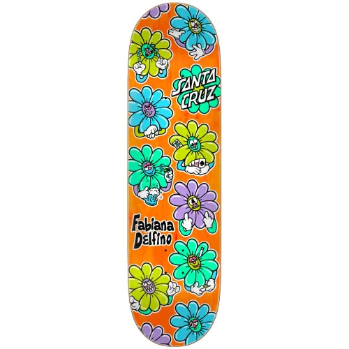 Delfino Wildflower Pro Orange 8.5” Skateboard Deck - 8.5"