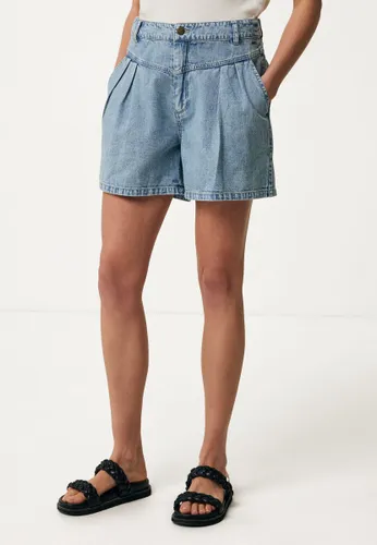 Denim Shorts With Detail In Front Dames - Ice Bleach