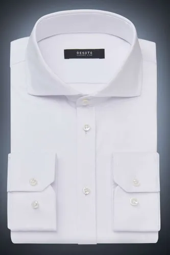 Desoto Luxury Slim Fit Jersey shirt wit, Effen