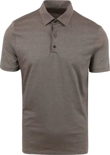 Desoto - Poloshirt Bruin Print - Slim-fit - Heren Poloshirt