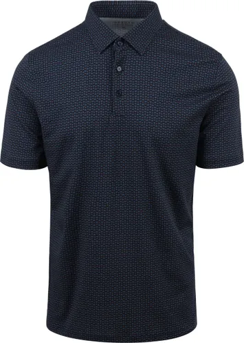Desoto - Poloshirt Navy Print - Slim-fit - Heren Poloshirt