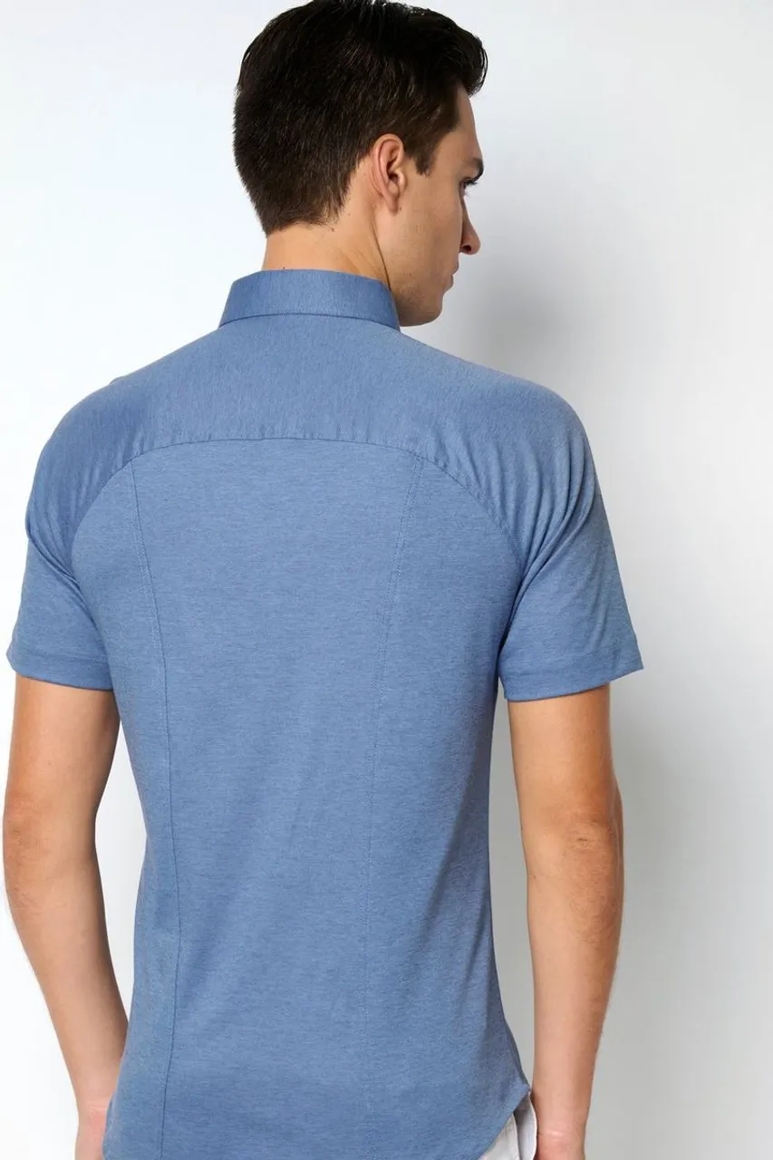 Desoto Short Sleeve Jersey Overhemd Blauw