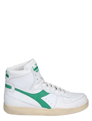 Diadora Heritage Mi Basket Used White Green Sneakers hoge-sneakers