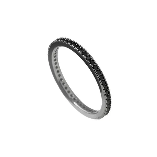 Diamonfire - Zilveren ring met steen Maat 19.5 - Black-plated - Alliance - Zwart