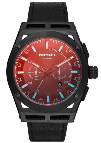 Diesel Timeframe Chronograaf Zwart Leren Horloge