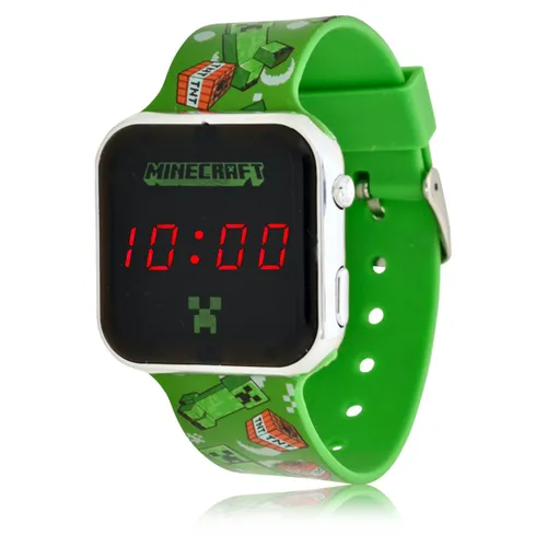 Disney LED Watch Minecraft - Kinderhorloge Met LED Display Voor Datum en Tijd - Groen 5-DIS006