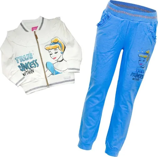 Disney Princess joggingpak / trainingspak - Assepoester - wit/blauw/zilver