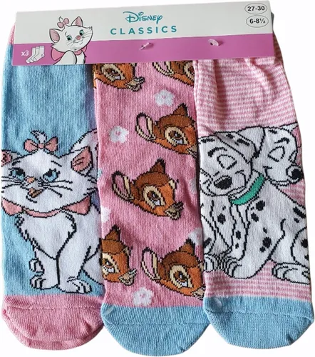 Disney -sokken Disney Classic- Bambi - Marie - 101 dalmatiers - 3 paar - meisjes