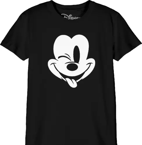 Disney - Zwart Mickey Mouse Knipogend T-Shirt voor kinderen - 10 jaar