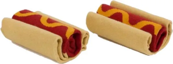 Doiy Sokken Hotdog Katoen Bruin/rood One