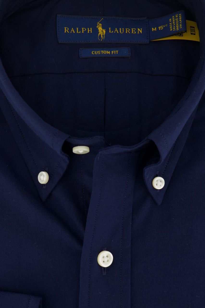 Donkerblauw overhemd Ralph Lauren Custom Fit