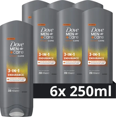 Dove Men+Care Sport Care Endurance 3-in-1 Douchegel - 6 x 250 ml - Voordeelverpakking