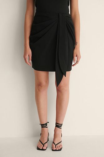Draped Mini Skirt-black Black