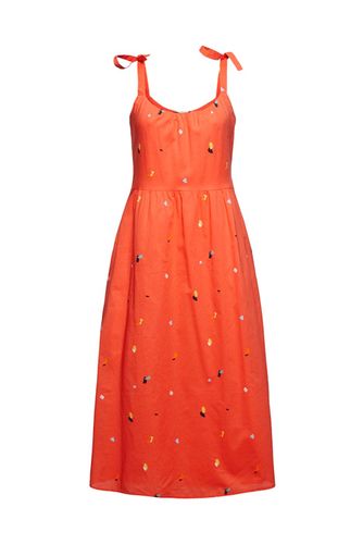 Dress With Tie Straps, 100% Organic Cotton Coral 5